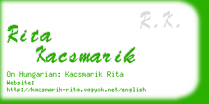 rita kacsmarik business card
